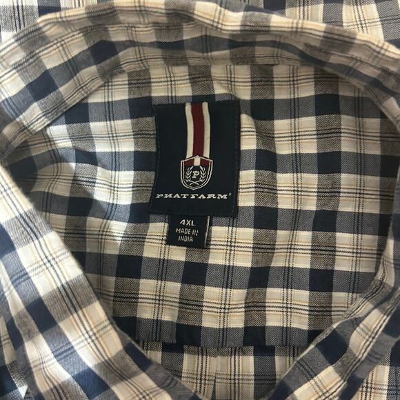 Y2K Vintage Men Phat Farm Plaid Button Up Shirt 4X‎ Hip Hop Oversized Streetwear - Picture 2 of 9